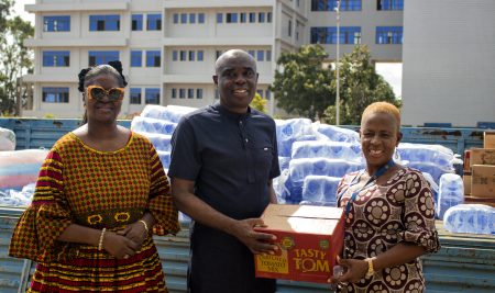 Vice Chancellor of UPSA donates to dam spillage flood victims in Ada