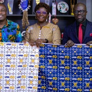 UPSA@60 Anniversary Planning Committee Presents Commemorative Cloth to University Management